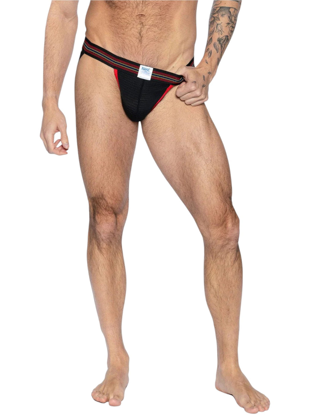 Bike Athletic Mesh Jockstrap (Black) - Breathable, Firm Support