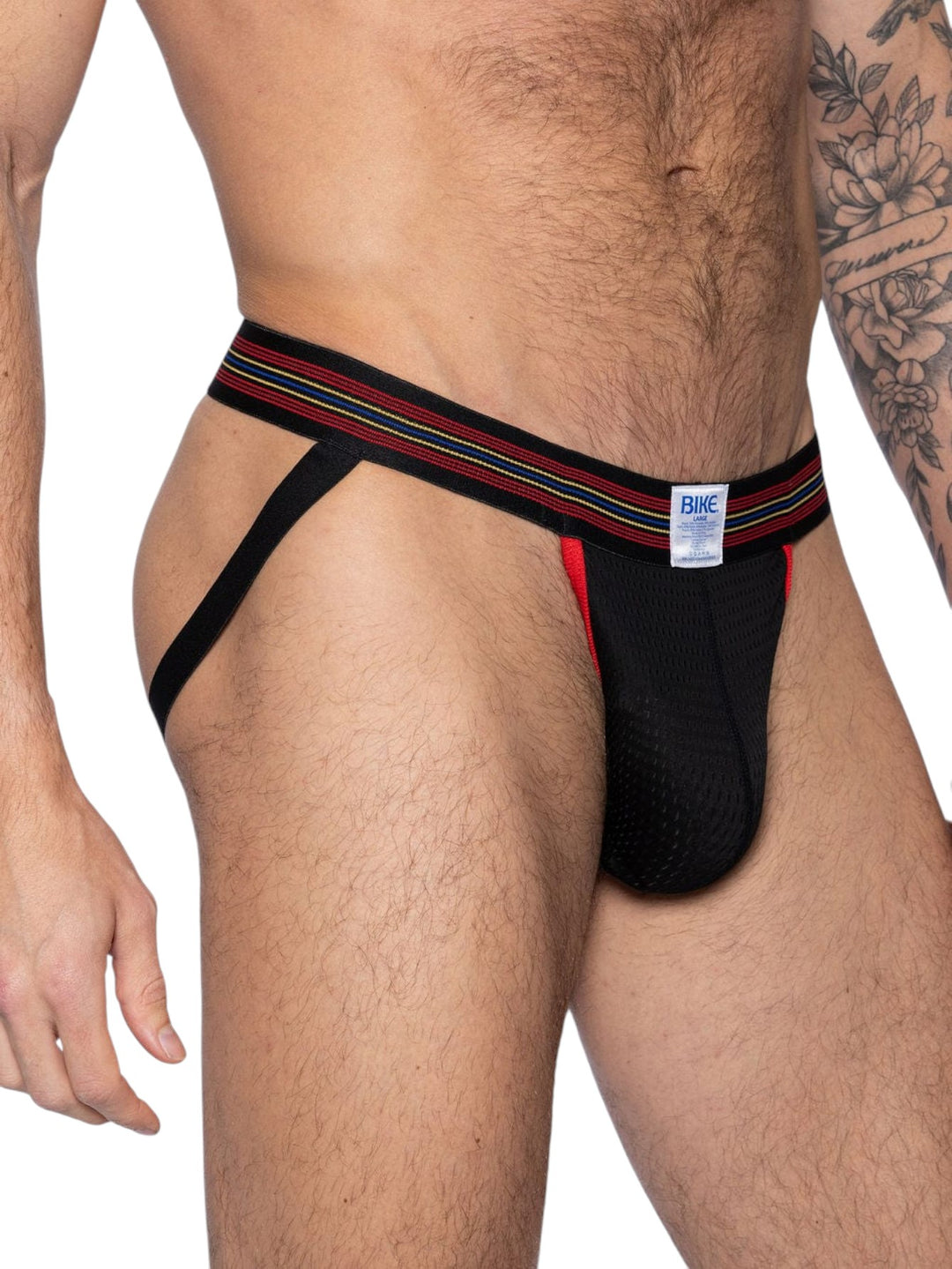 Bike Athletic Mesh Jockstrap (Black) - Breathable, Firm Support