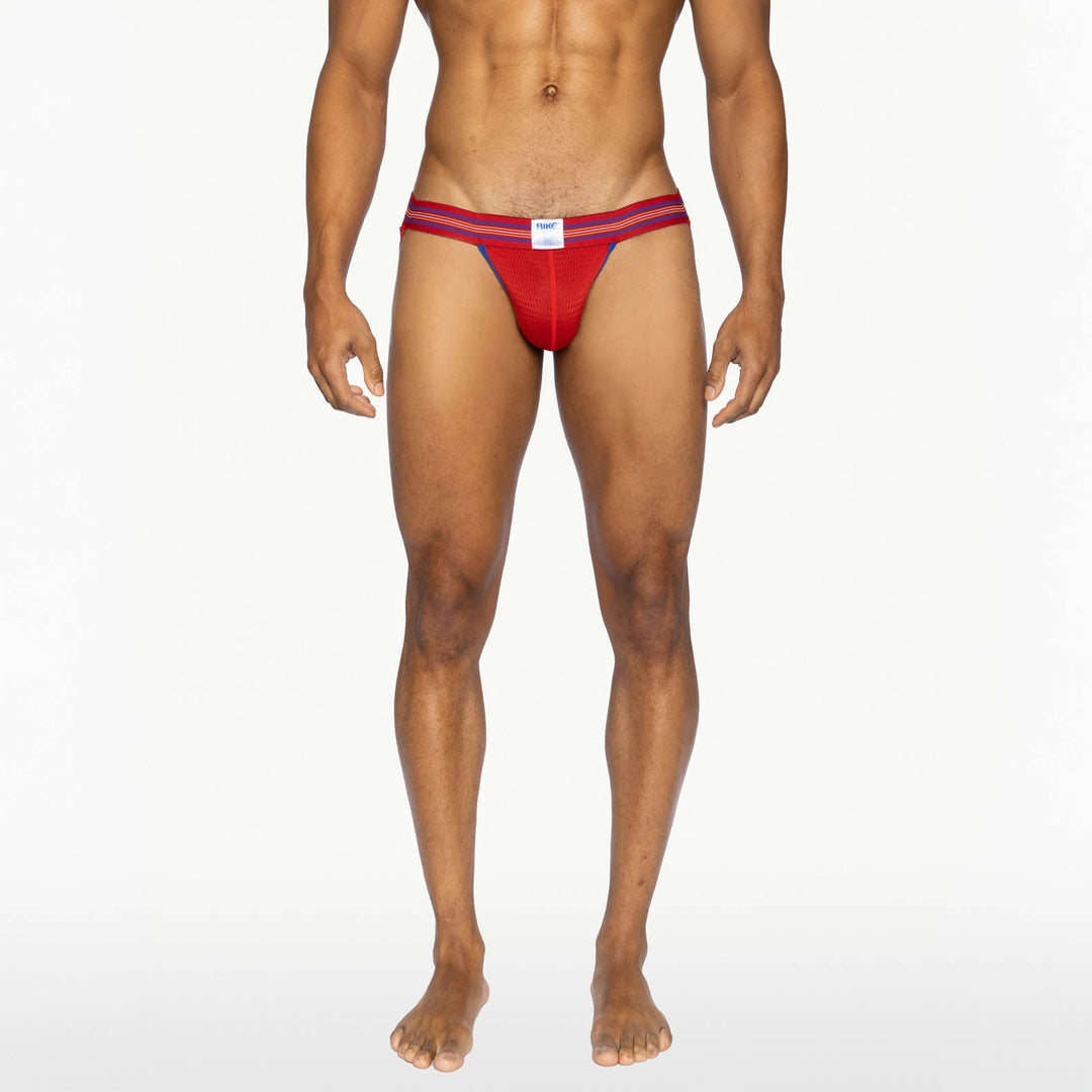 BIKE Athletic Mesh Jockstrap – Men’s Red Breathable Moisture-Wicking Performance Jock