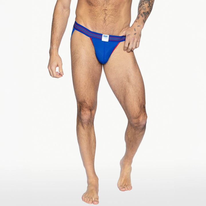 BIKE Athletic Mesh Jockstrap – Men's Breathable Performance Supporter in Royal Blue