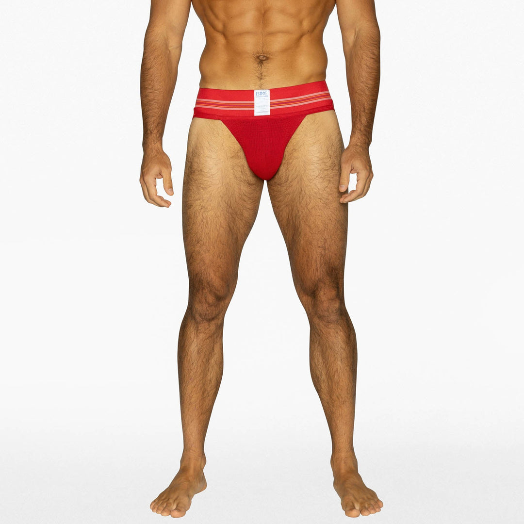 BIKE Athletic Original #10 Jockstrap – Men's Retro 3” Waistband Athletic Supporter in Red