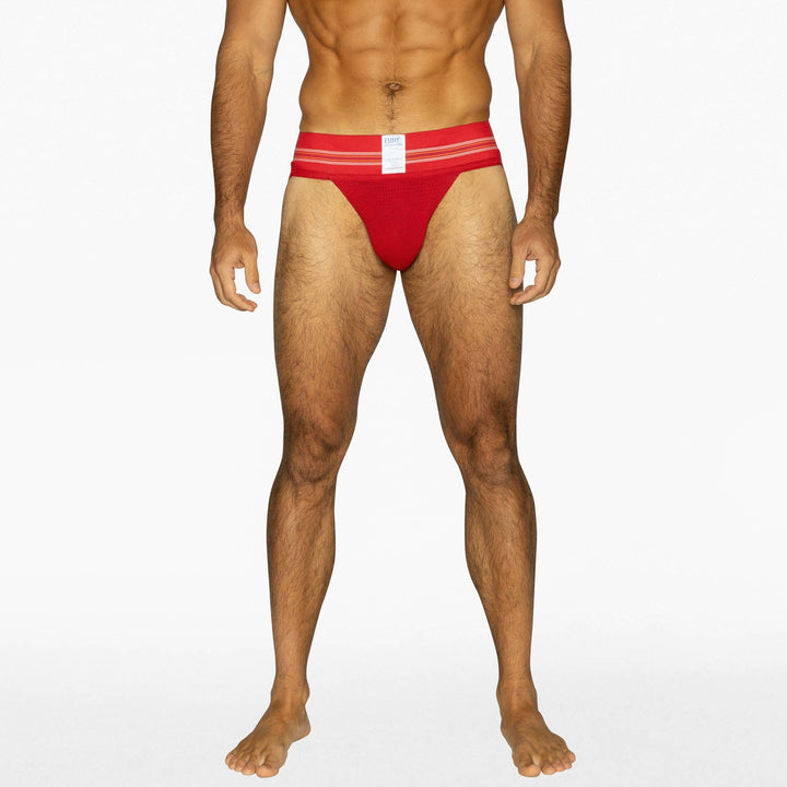 BIKE Athletic Original #10 Jockstrap – Men's Retro 3” Waistband Athletic Supporter in Red