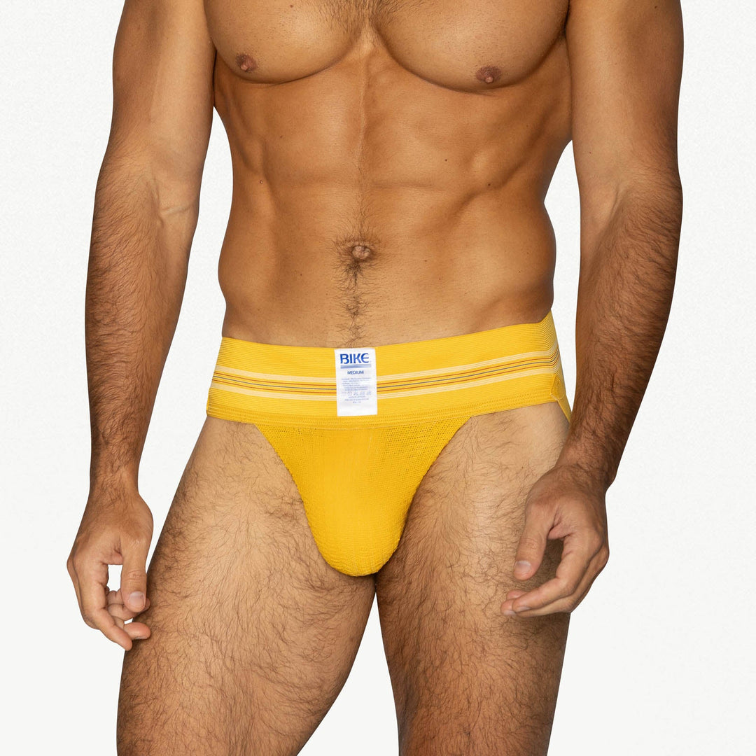 BIKE Athletic Original #10 Jockstrap – Men’s Heritage Athletic Supporter in Bright Yellow