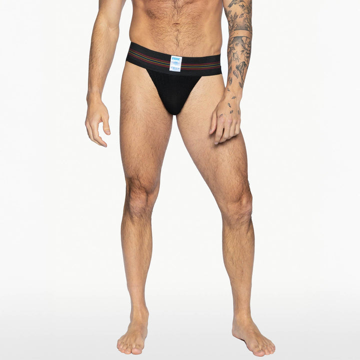 BIKE Athletic Original #10 Jockstrap – Men's Retro Performance Supporter with 3" Waistband in Black