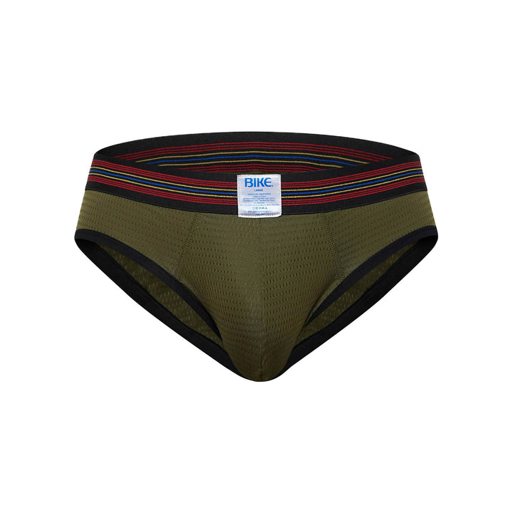 BIKE Athletic Mesh Brief – Men's Lightweight Breathable Performance Underwear in Olive Green