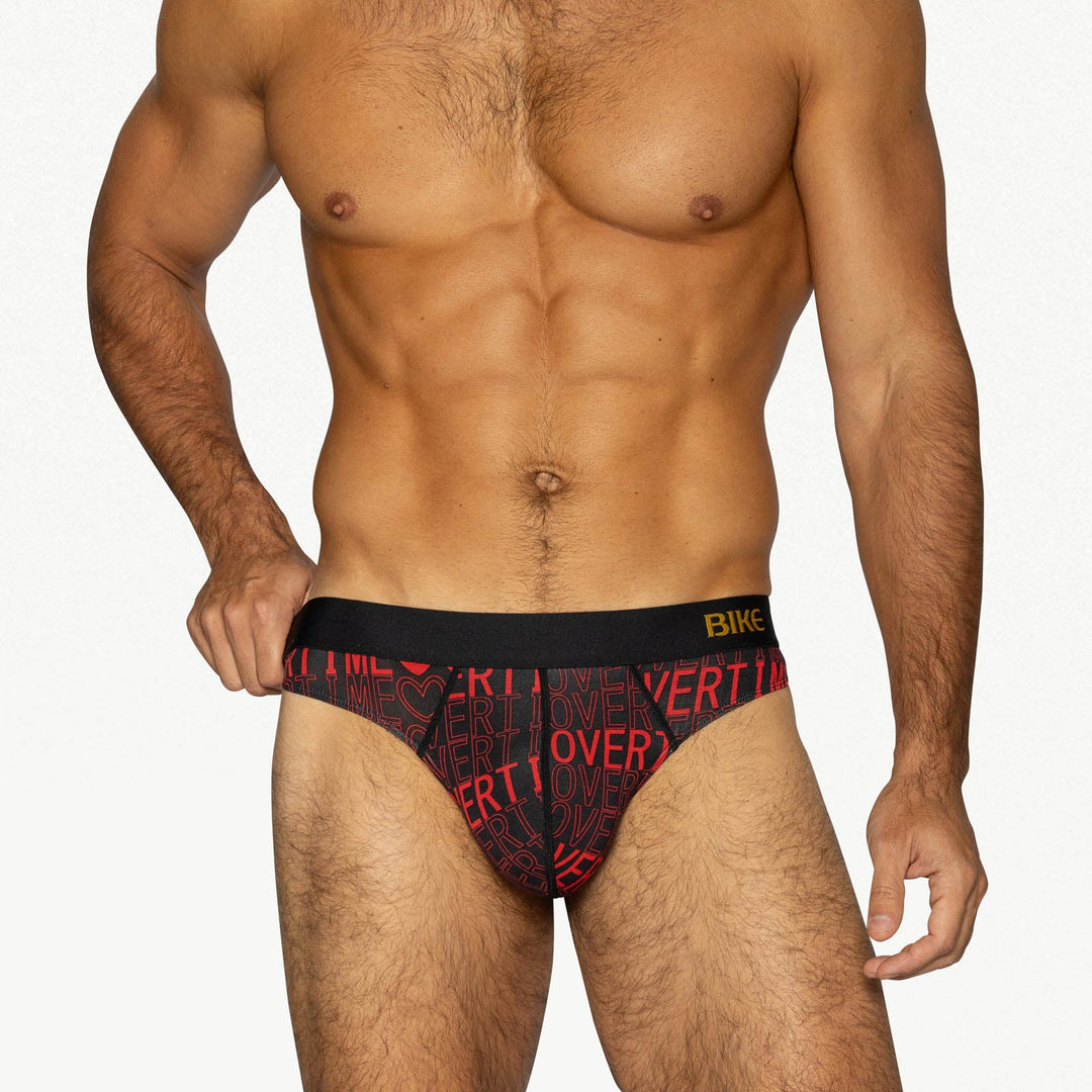 BIKE Athletic Active Thong – Men’s Ultra-Soft Modal Performance Underwear (Overtime Print)