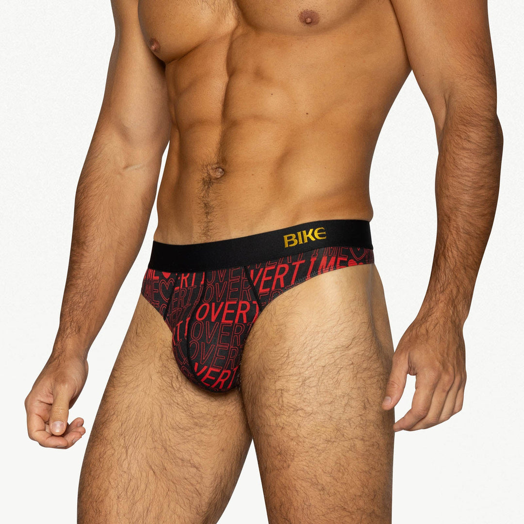 BIKE Athletic Active Thong – Men’s Ultra-Soft Modal Performance Underwear (Overtime Print)