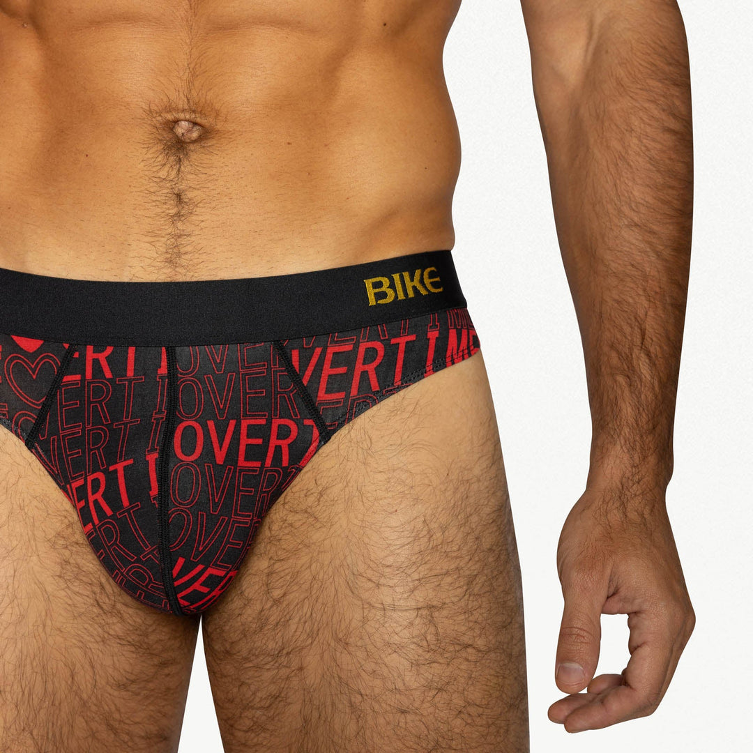 BIKE Athletic Active Thong – Men’s Ultra-Soft Modal Performance Underwear (Overtime Print)