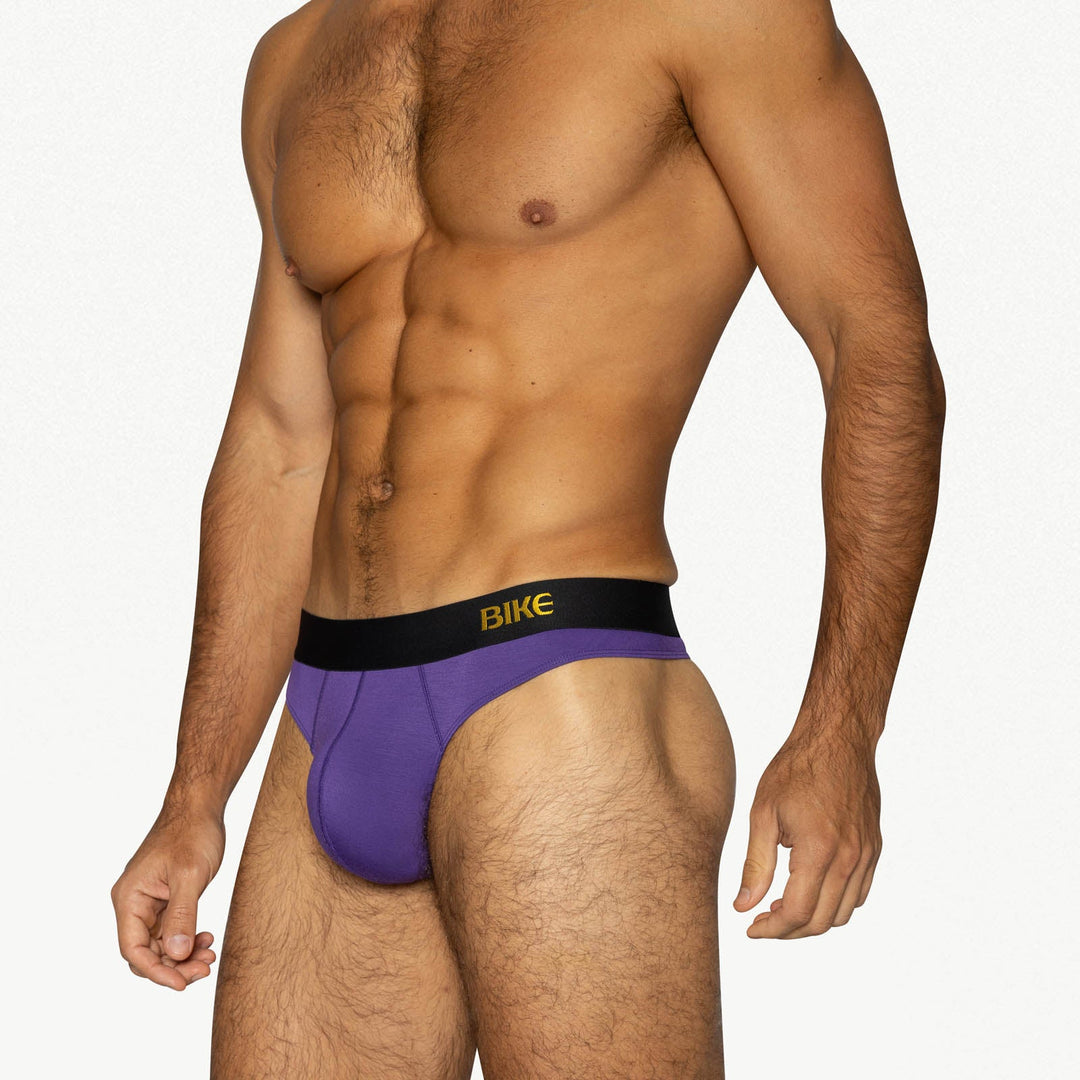 BIKE Athletic Active Thong – Ultra-Soft Modal Performance Men's Thong in Purple
