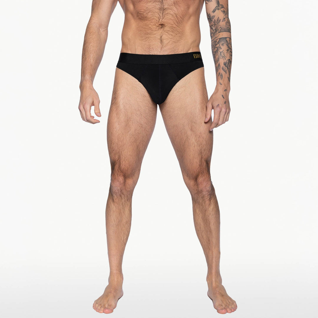 BIKE Athletic Active Thong – Men’s Black Modal Jersey Performance Thong with Contoured Pouch