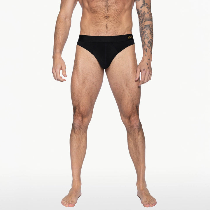 BIKE Athletic Active Thong – Men’s Black Modal Jersey Performance Thong with Contoured Pouch