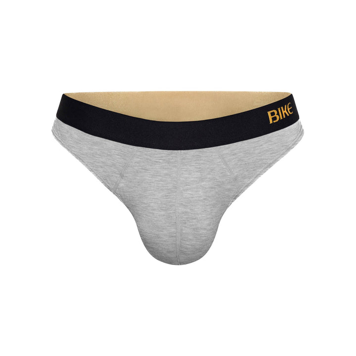 BIKE Athletic Active Thong – Ultra-Soft Modal Men's Underwear with Contoured Pouch in Light Gray