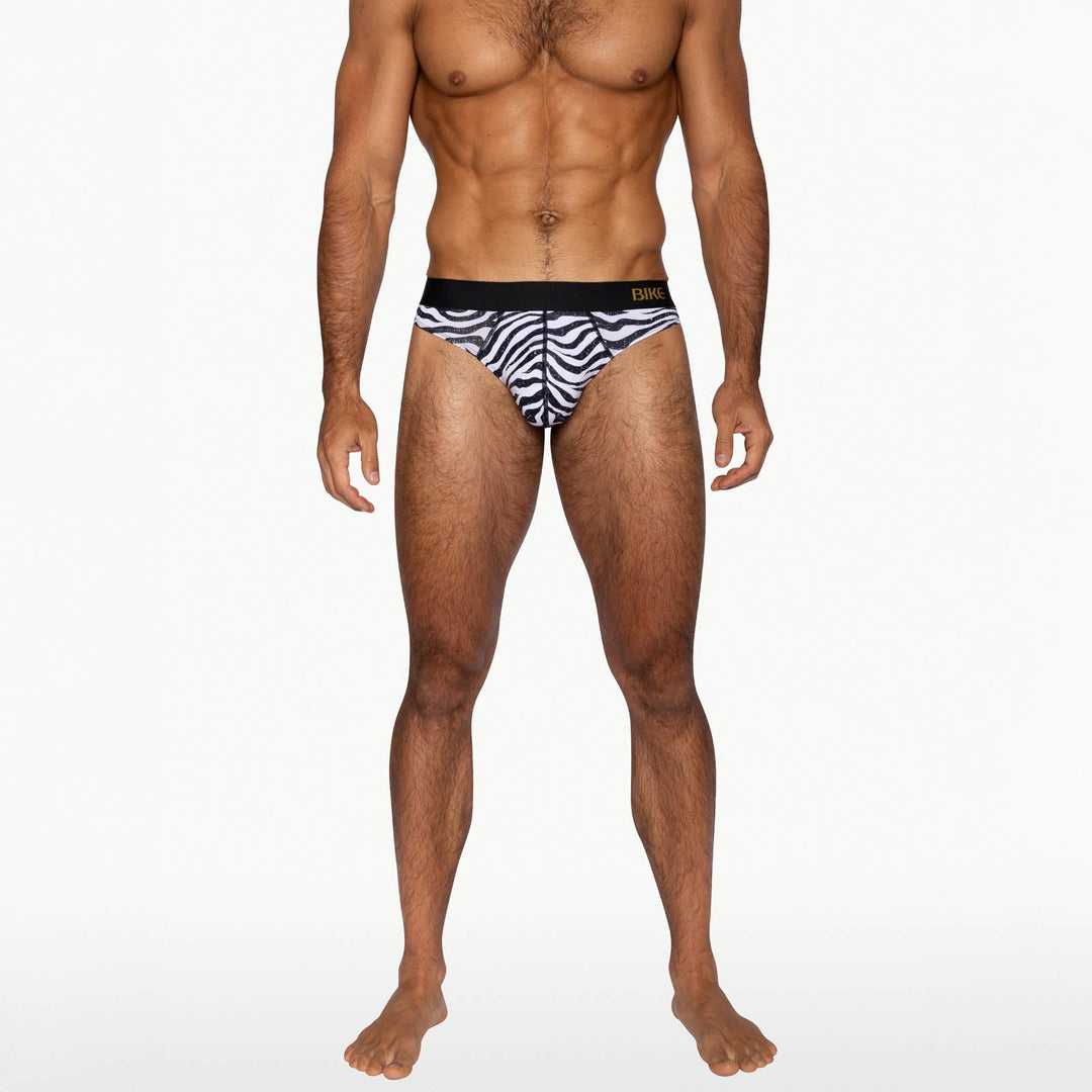 BIKE Athletic Active Thong – Men’s High-Performance Zebra Print Thong (Ultra-Soft Modal)