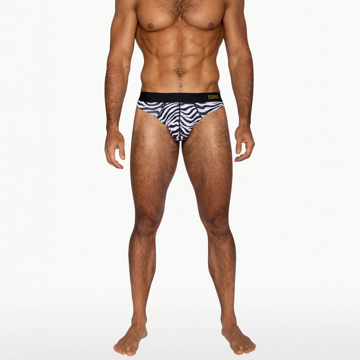 BIKE Athletic Active Thong – Men’s High-Performance Zebra Print Thong (Ultra-Soft Modal)