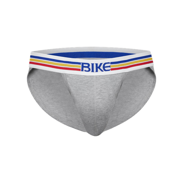 BIKE Athletic Stretch Cotton Jock Brief – Men’s Gray Hybrid Underwear with Improved Contoured Pouch