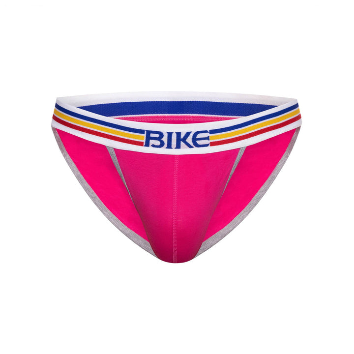 BIKE Athletic Stretch Cotton Jock Brief – Men’s Hot Pink Supportive Underwear with Contoured Pouch