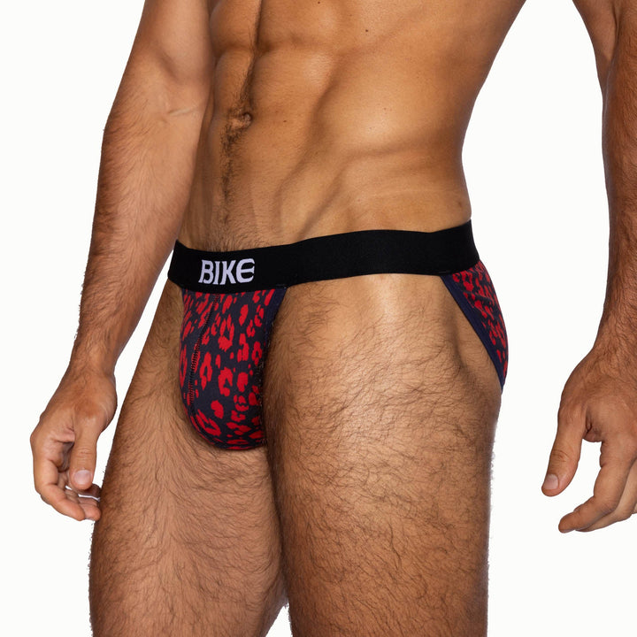 BIKE Athletic Stretch Cotton Jock Brief – Men’s Redesigned Support Brief in Samba Red