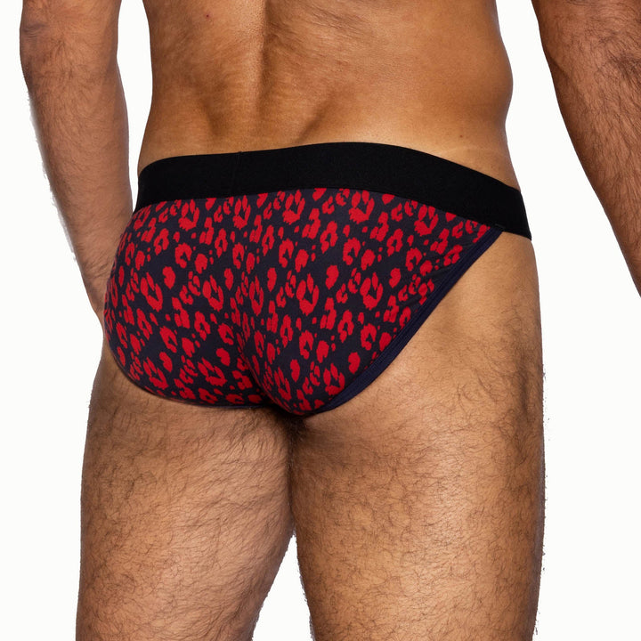 BIKE Athletic Stretch Cotton Jock Brief – Men’s Redesigned Support Brief in Samba Red