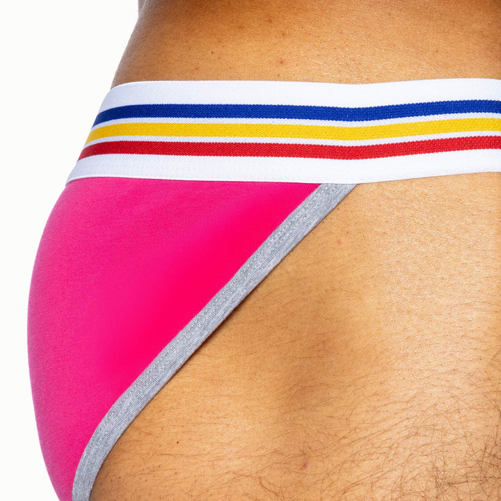 BIKE Athletic Stretch Cotton Jock Brief – Men’s Hot Pink Supportive Underwear with Contoured Pouch