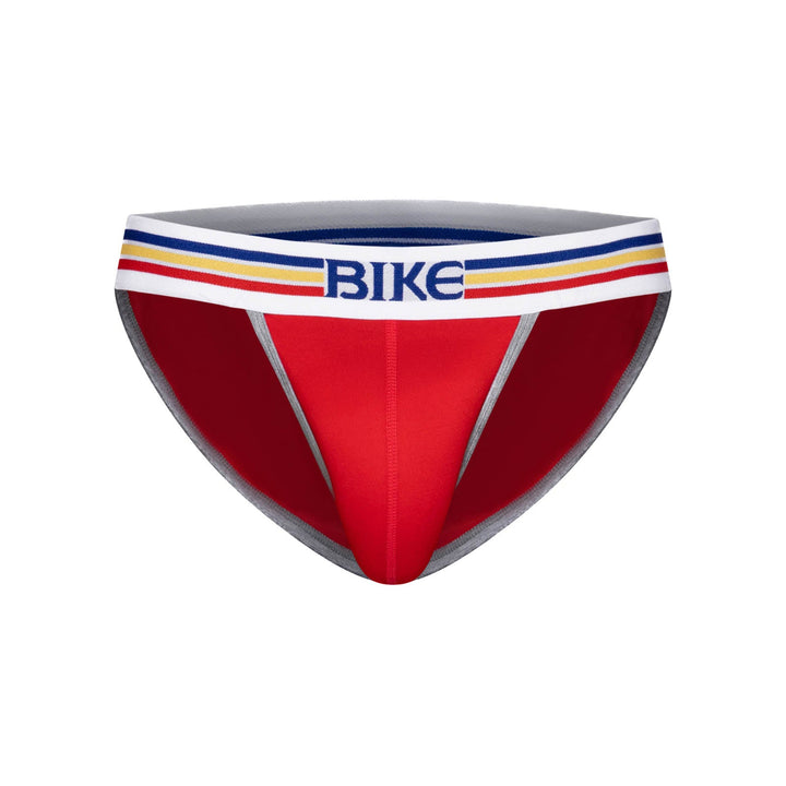 BIKE Athletic Stretch Cotton Jock Brief – Men’s Redesigned Support Brief in Samba Red