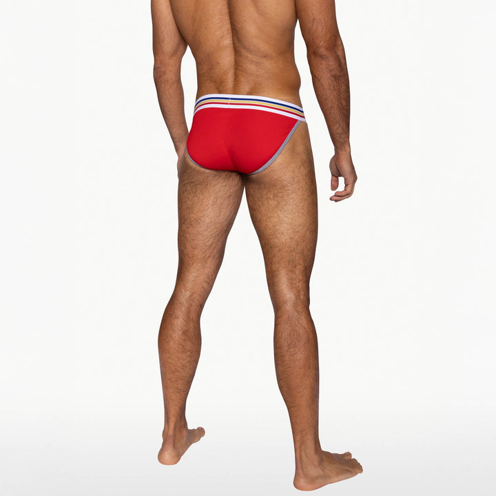 BIKE Athletic Stretch Cotton Jock Brief – Men’s Redesigned Support Brief in Samba Red