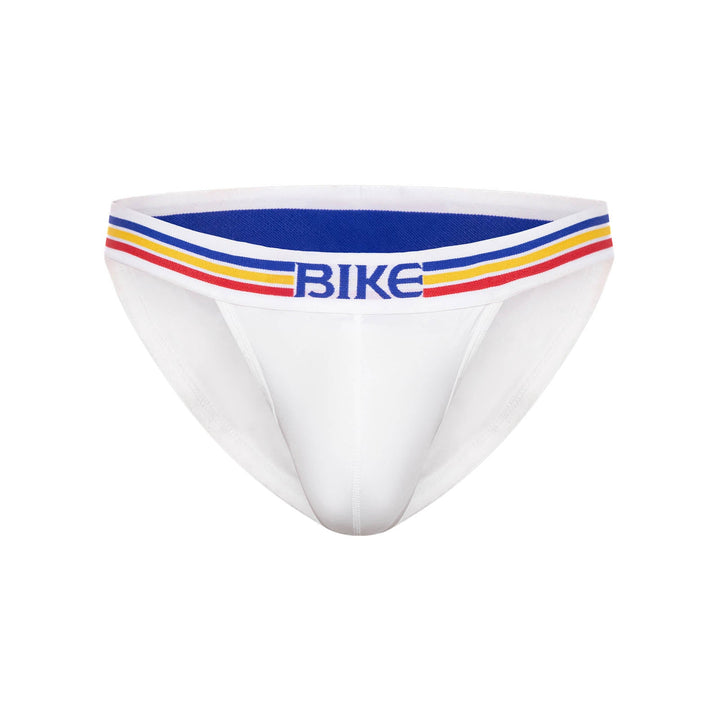 BIKE Athletic Stretch Cotton Jock Brief – Men’s Improved Fit Contoured Pouch Underwear in Classic White