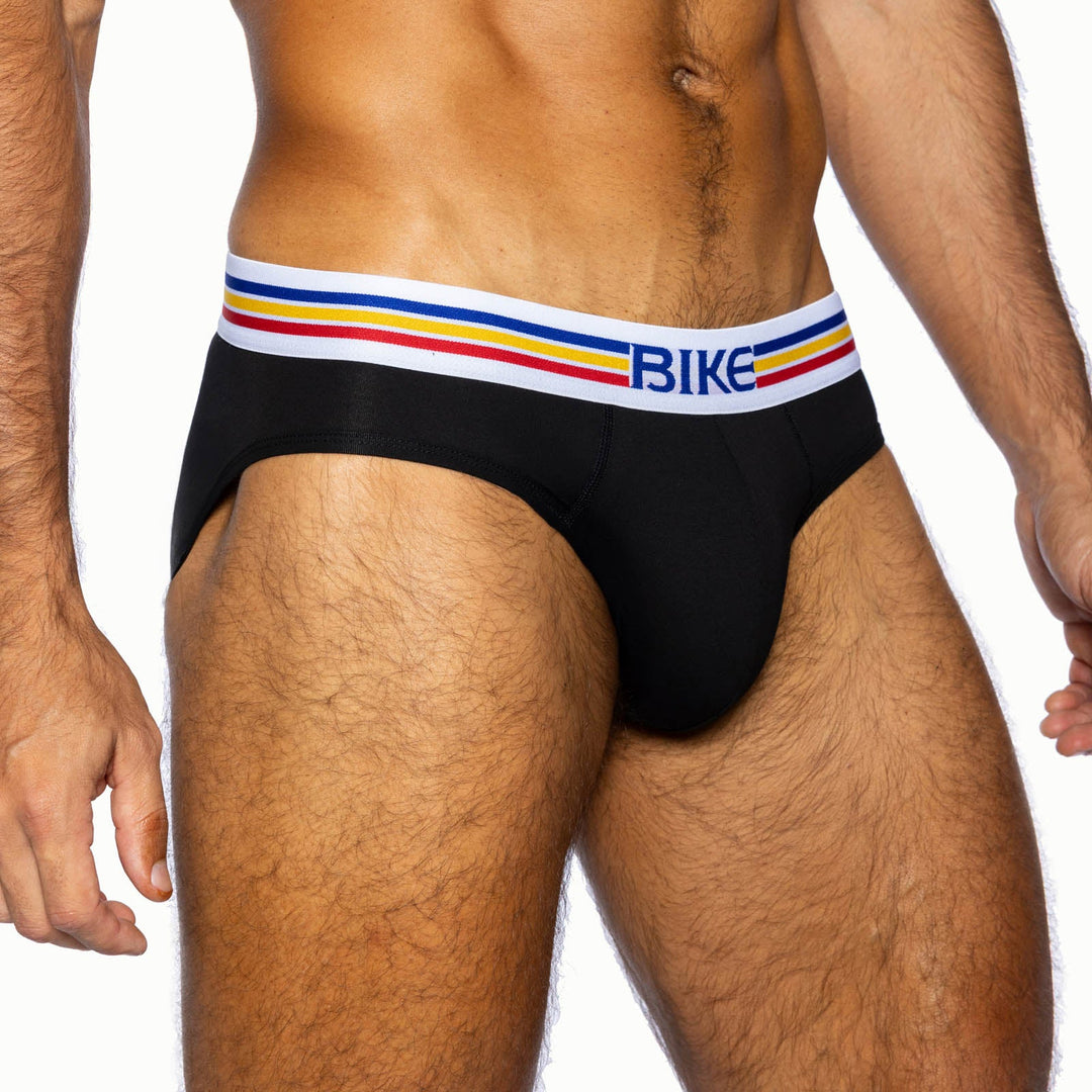 BIKE Athletic Stretch Cotton Brief – Men’s Athletic Fit Breathable Underwear in Black