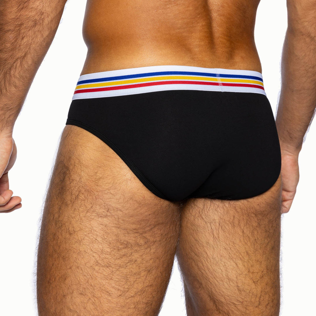 BIKE Athletic Stretch Cotton Brief – Men’s Athletic Fit Breathable Underwear in Black