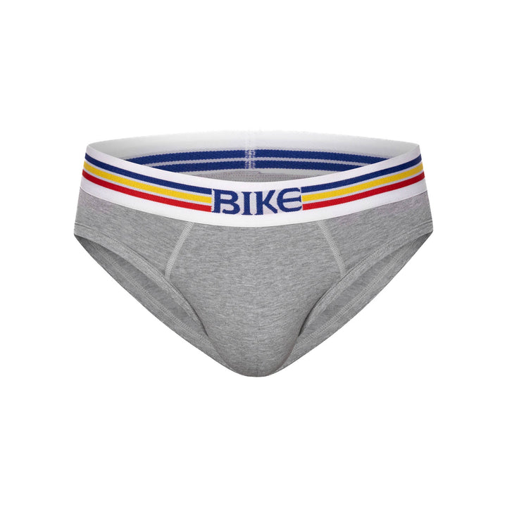 BIKE Athletic Stretch Cotton Brief - Men’s Classic Breathable Support Brief in Gray