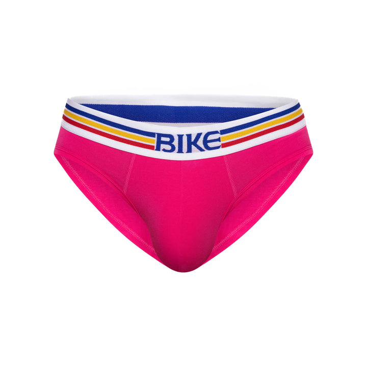 BIKE Athletic Stretch Cotton Brief – Men’s Hot Pink Underwear with Contoured Pouch & Logo Waistband