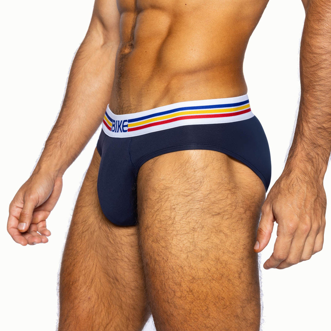 BIKE Athletic Stretch Cotton Brief – Men’s High-Cut Performance Underwear in Navy