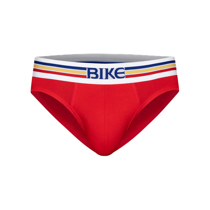 BIKE Athletic Stretch Cotton Brief – Men’s High-Cut Performance Underwear in Samba Red