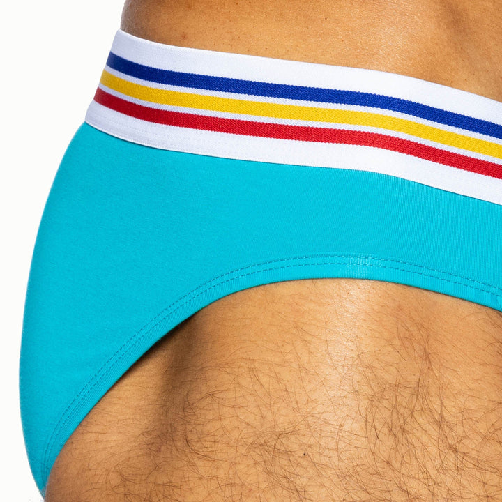 BIKE Athletic Stretch Cotton Brief – Men’s High-Cut Performance Underwear in Teal