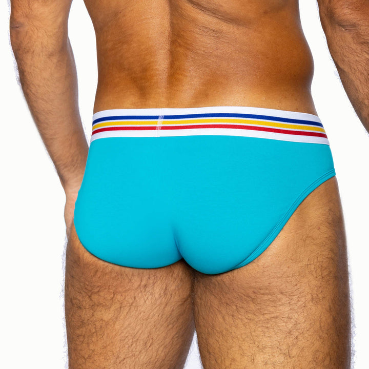 BIKE Athletic Stretch Cotton Brief – Men’s High-Cut Performance Underwear in Teal