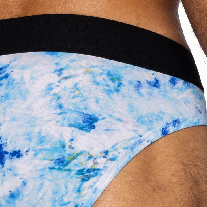 BIKE Athletic Stretch Cotton Brief – Men’s Breathable Athletic Fit Underwear in Indigo Tie Dye
