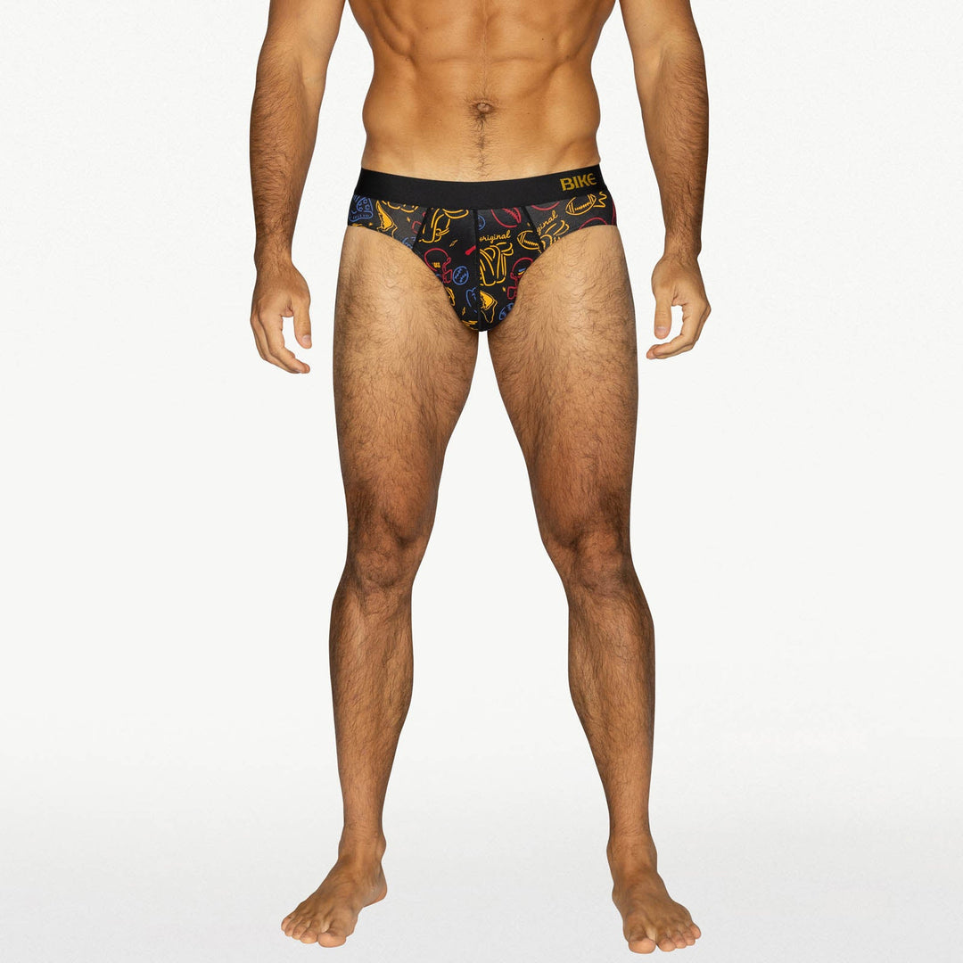 BIKE Athletic Active Brief – Men’s Redesigned Modal Jersey Support Underwear in Sports Print