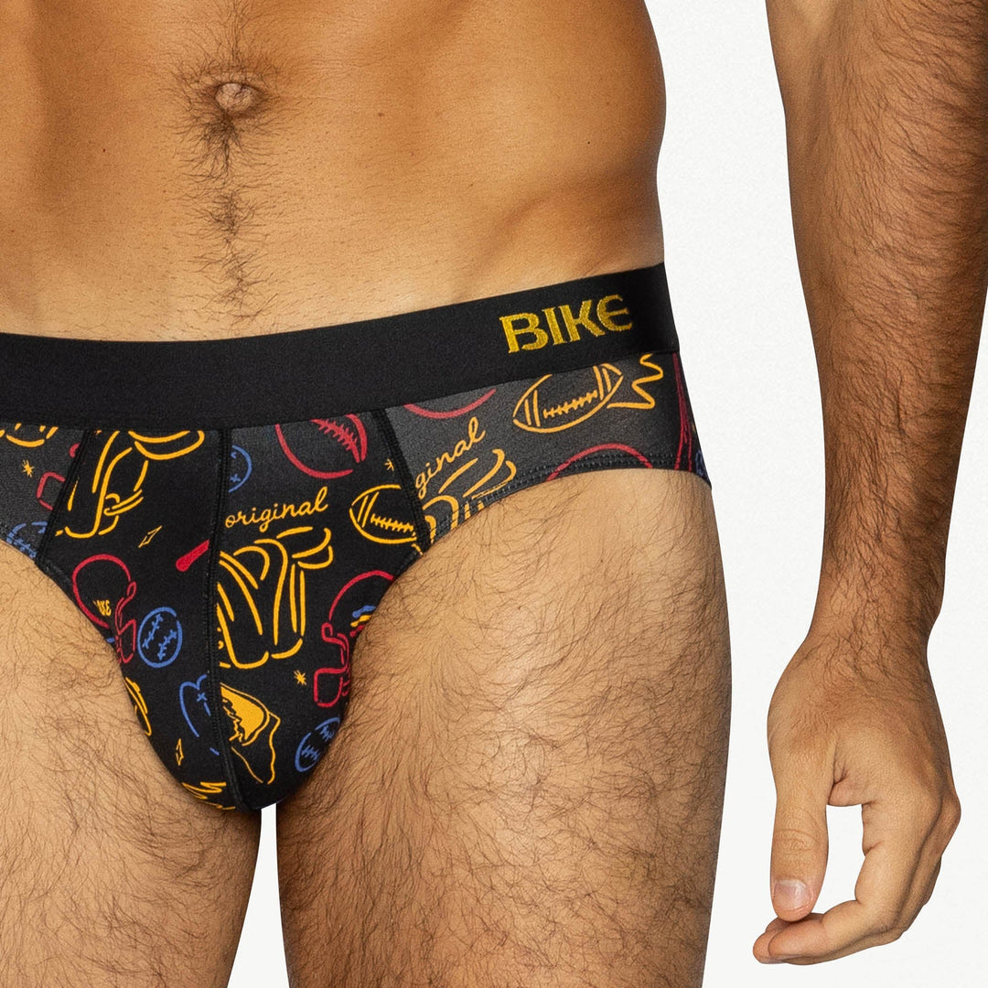 BIKE Athletic Active Brief – Men’s Redesigned Modal Jersey Support Underwear in Sports Print