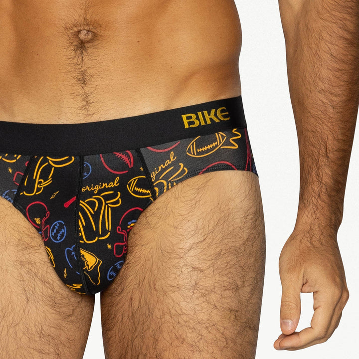 BIKE Athletic Active Brief – Men’s Redesigned Modal Jersey Support Underwear in Sports Print