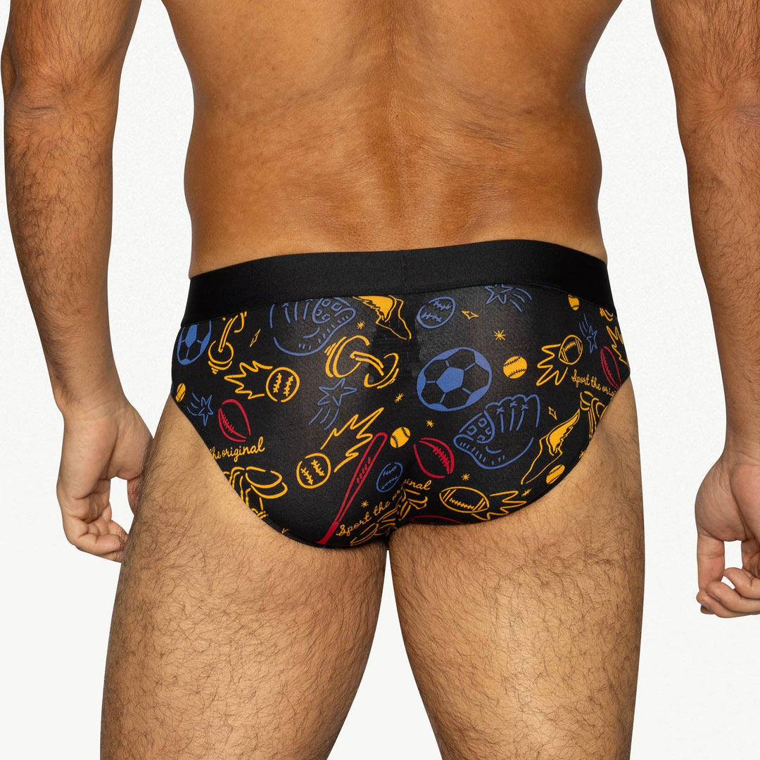 BIKE Athletic Active Brief – Men’s Redesigned Modal Jersey Support Underwear in Sports Print