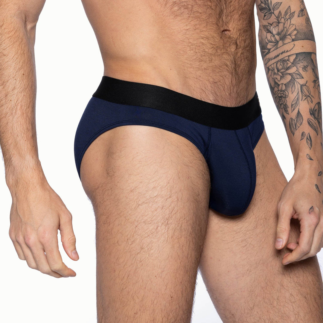 BIKE Athletic Active Brief – Men’s Navy Blue Modal Underwear with Contoured Support Pouch