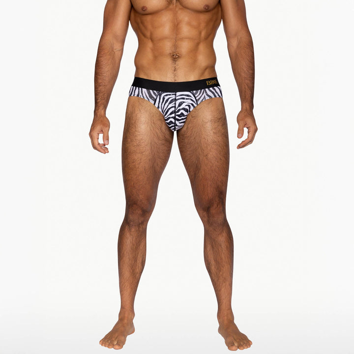 BIKE Athletic Active Brief – Men’s Ultra-Soft Modal Jersey Performance Underwear (Zebra)