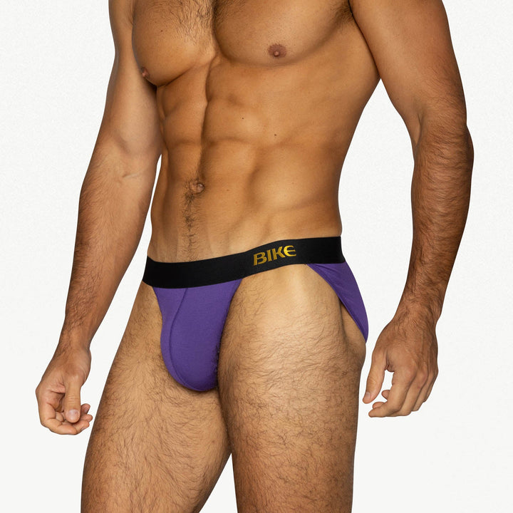 BIKE Athletic Active Jock Brief – Men’s Redesigned Modal Jersey Hybrid Support Underwear in Purple