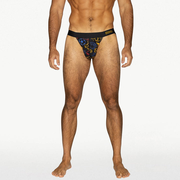 BIKE Athletic Active Jock Brief – Men’s Redesigned Modal Jersey Hybrid Support Underwear in Sports Print
