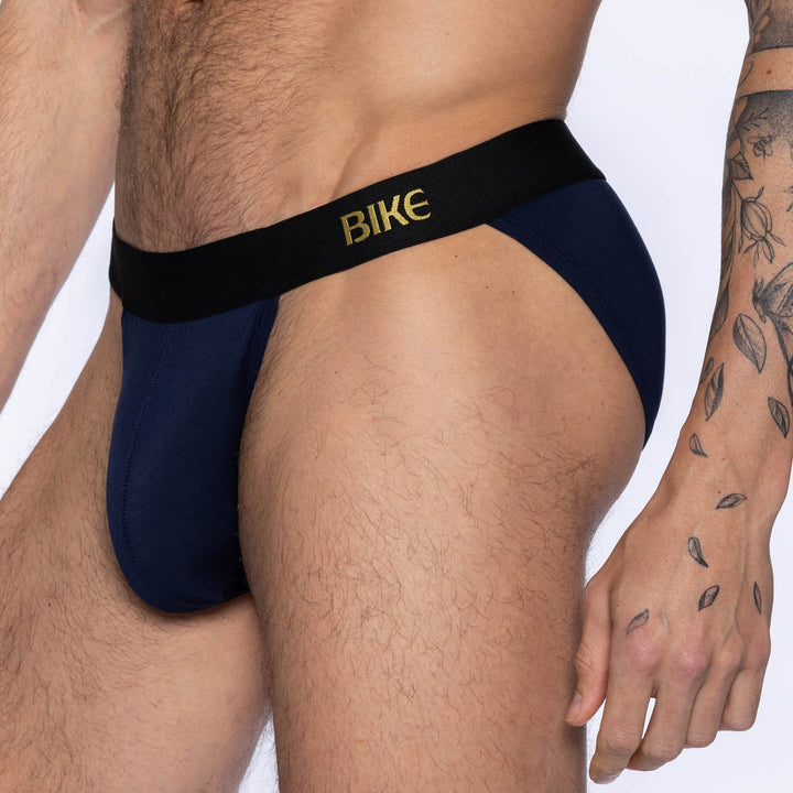 BIKE Athletic Active Jock Brief – Men’s Navy Modal Jersey Underwear with Enhanced Contoured Pouch