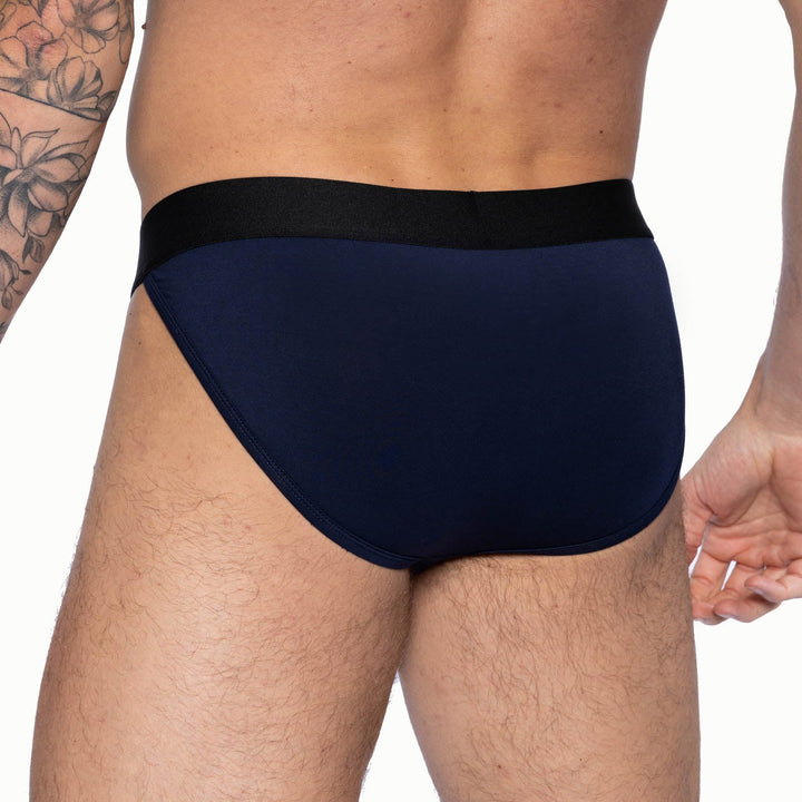BIKE Athletic Active Jock Brief – Men’s Navy Modal Jersey Underwear with Enhanced Contoured Pouch