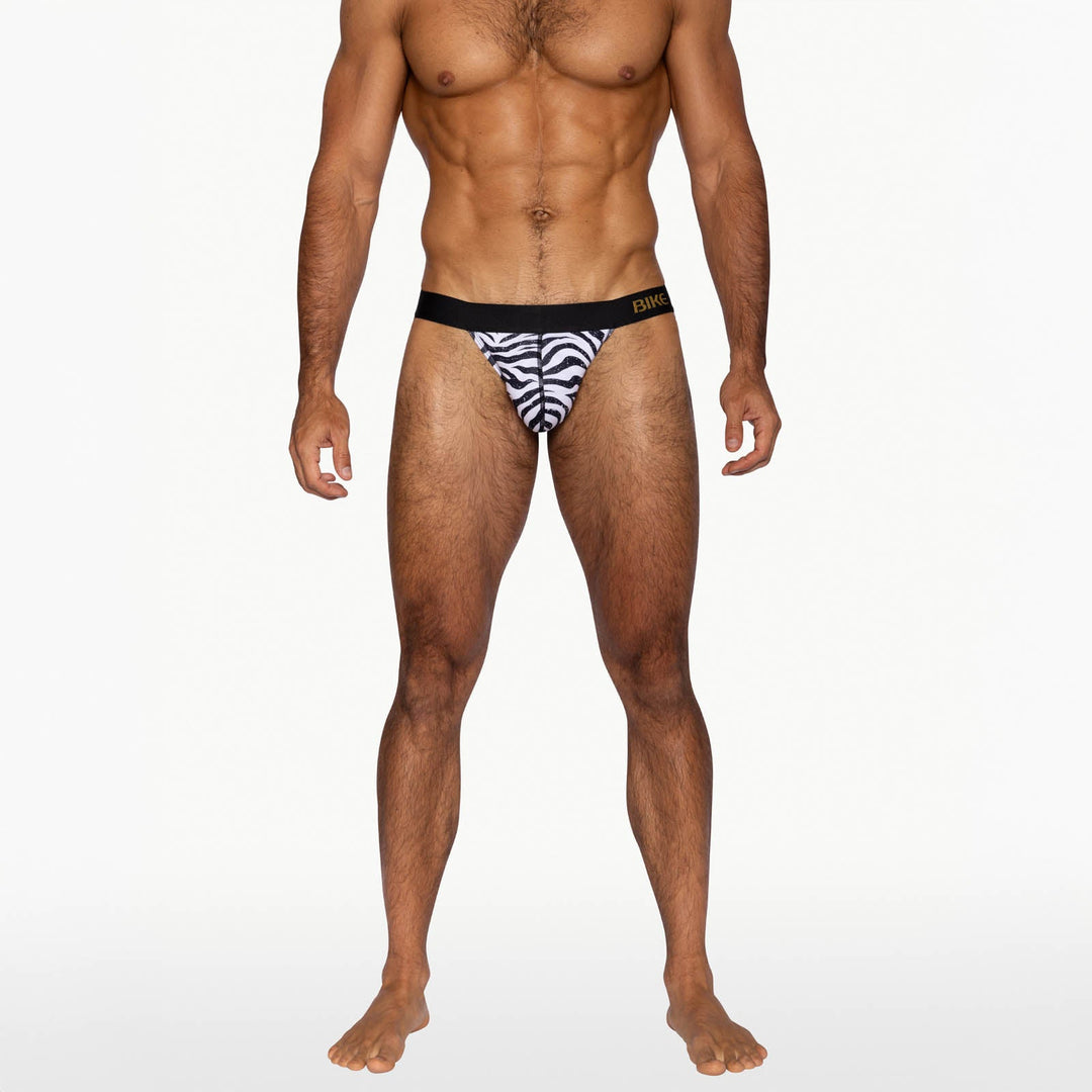 BIKE Athletic Active Jock Brief – Men’s Performance Hybrid Jockstrap-Brief (Zebra Modal Jersey)