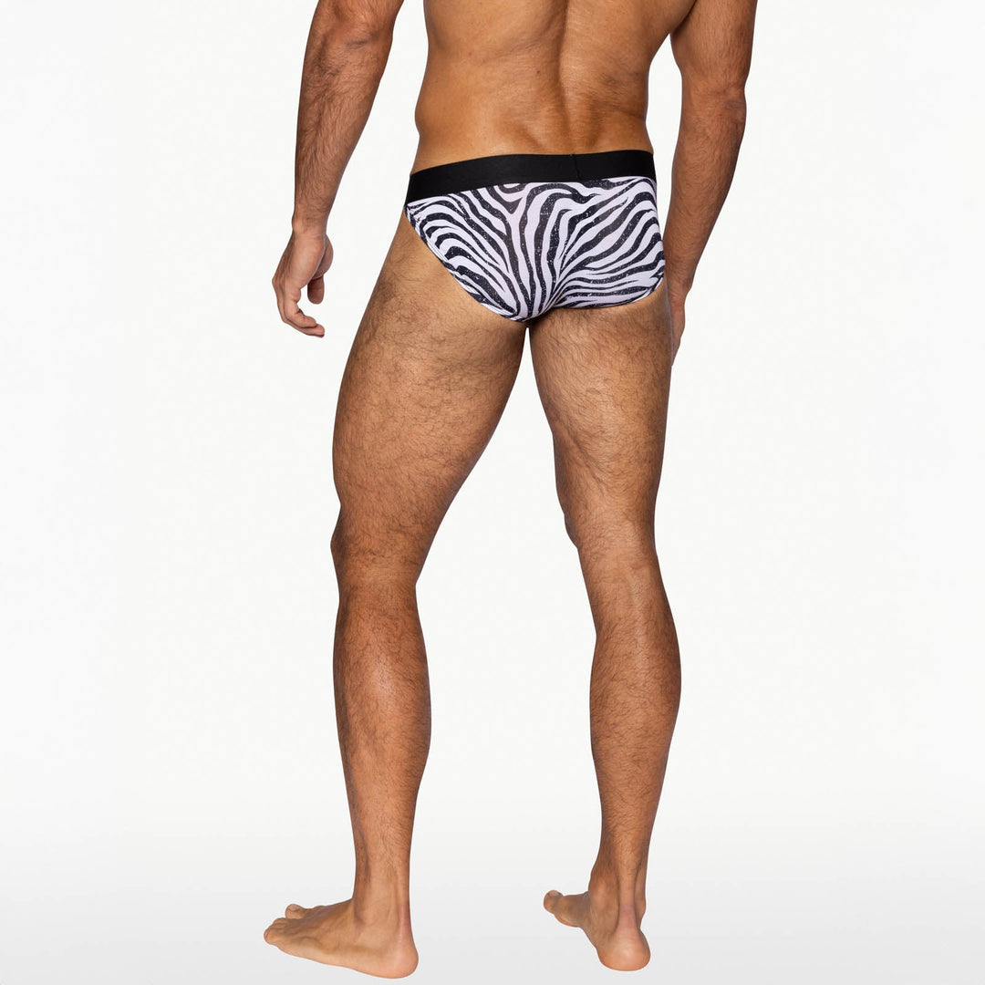 BIKE Athletic Active Jock Brief – Men’s Performance Hybrid Jockstrap-Brief (Zebra Modal Jersey)