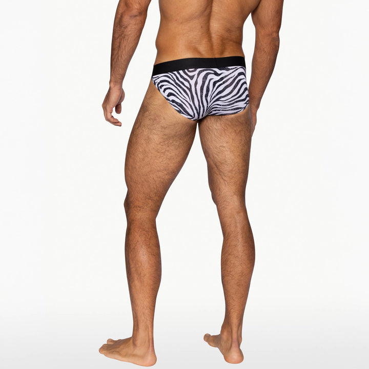 BIKE Athletic Active Jock Brief – Men’s Performance Hybrid Jockstrap-Brief (Zebra Modal Jersey)
