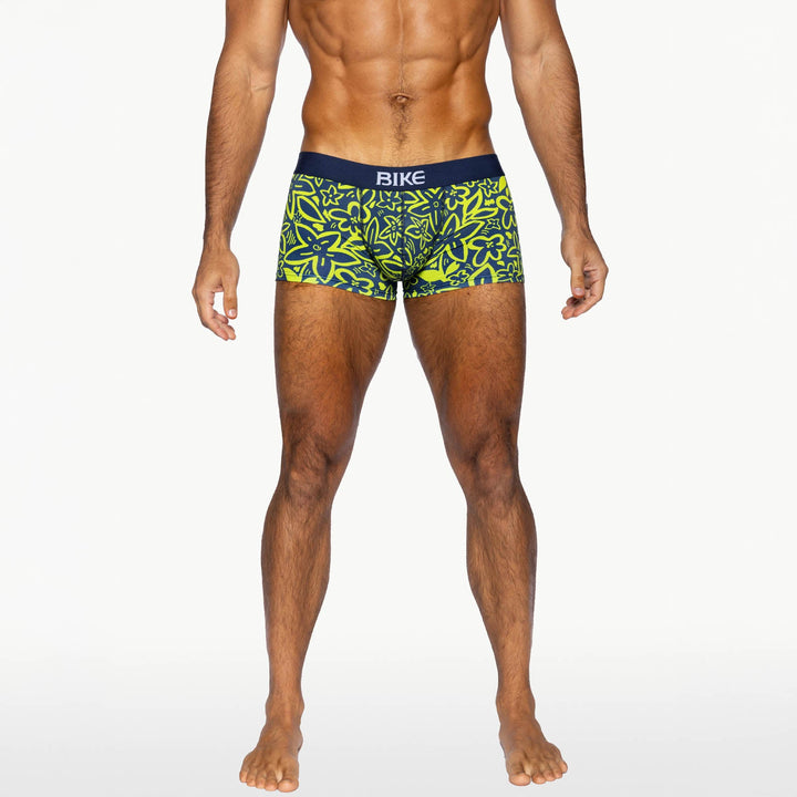 BIKE Athletic Stretch Cotton Trunk - Flower Party Print Men's Underwear