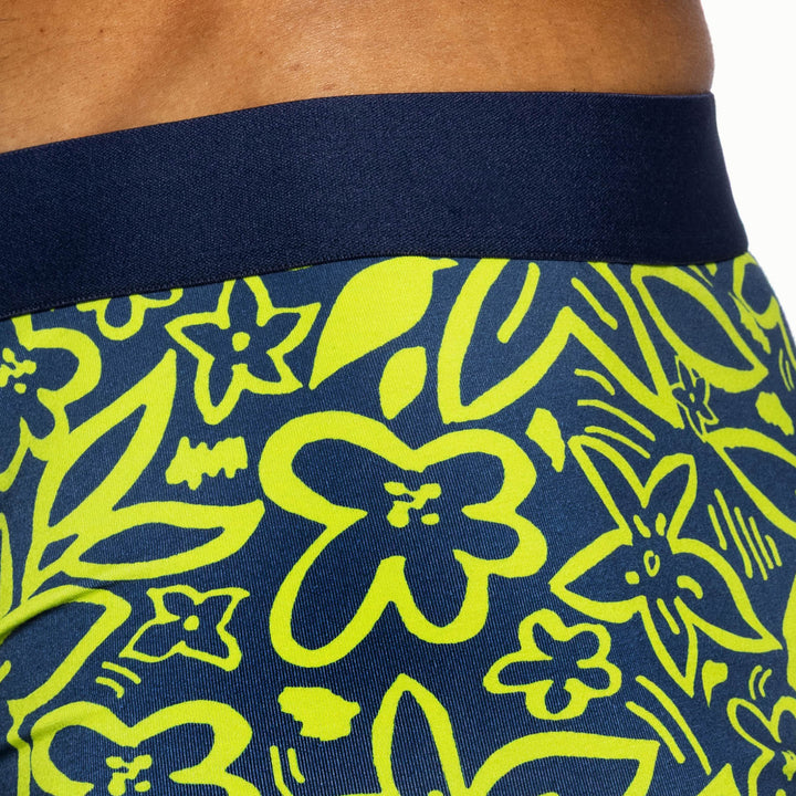 BIKE Athletic Stretch Cotton Trunk - Flower Party Print Men's Underwear